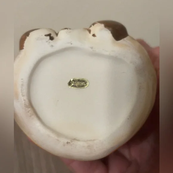 Vintage 1970s Yellow Dress Girl Ceramic Planter Pen Pencil Holder Trinket Box - Picture 7 of 7